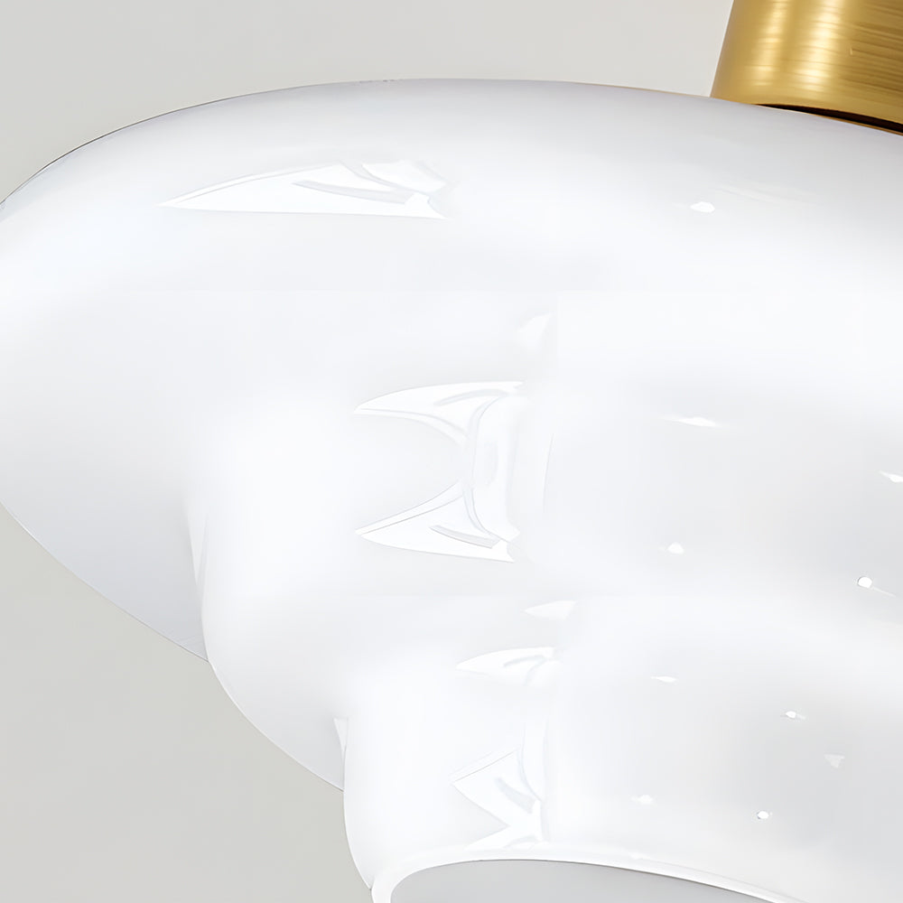 Scandinavian Walnut Wood & Glass Ceiling Lamp, E27