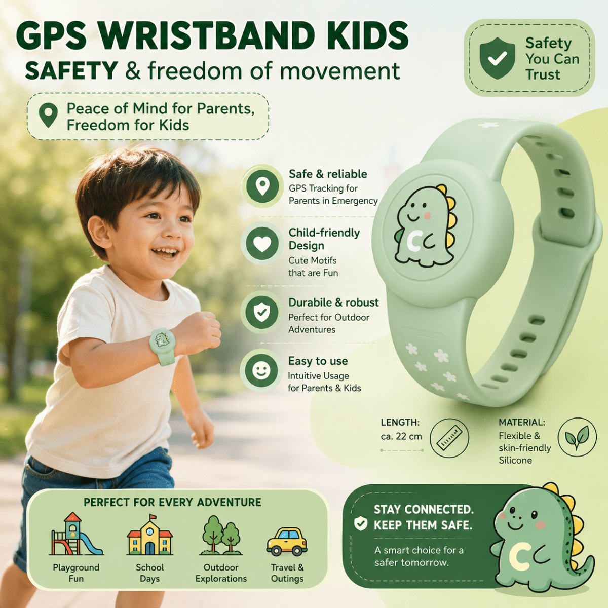 LITTLELOCATE Colorful GPS Wristband Smart Water Resistant
