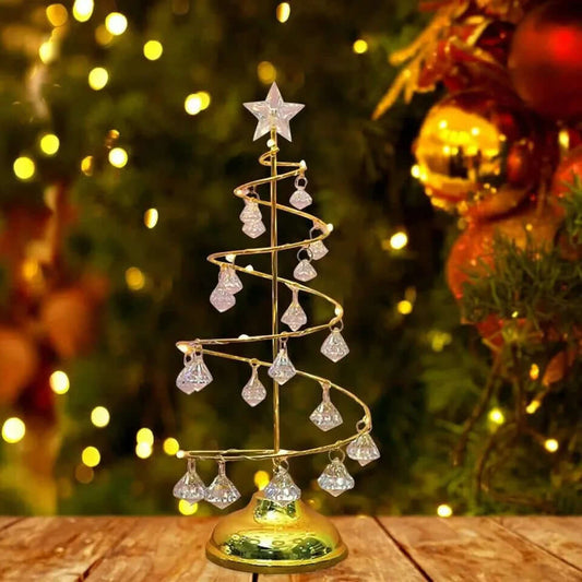 Pre Lit Christmas Tree with Warm White LED Lights, Elegant Artificial Christmas Tree Light for Indoor Holiday Decor