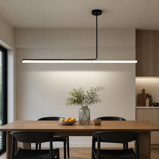 Minimalist Metal LED Long Tube Pendant Light