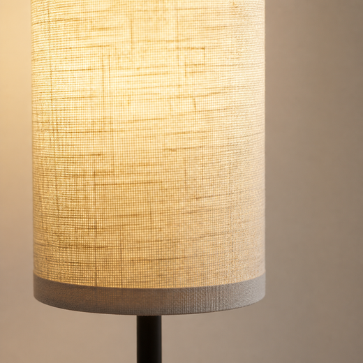 LED Floor Lamp, Scandinavian Style Linen Shade Standing Lamp with Stepless Dimming & Foot Switch
