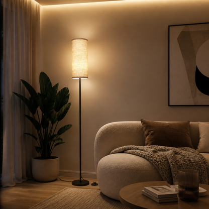 Scandinavian Linen LED Floor Lamp