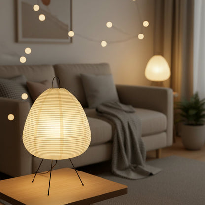 AKARILUX Rice Paper Table Lamp LED Warm Light