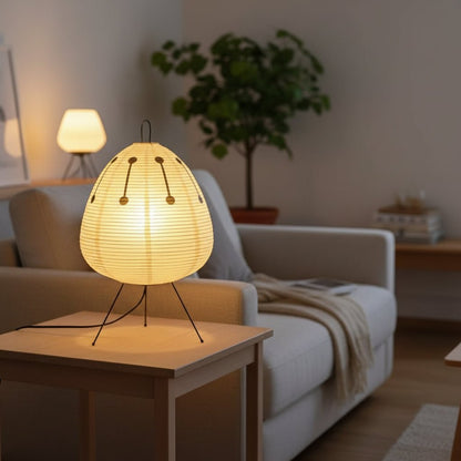 AKARILUX Rice Paper Table Lamp LED Warm Light