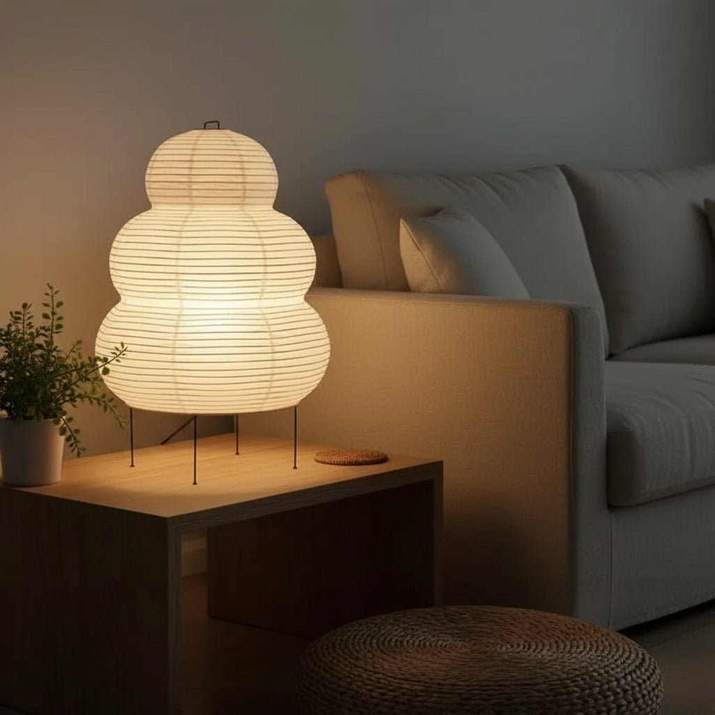 AKARILUX Rice Paper Table Lamp LED Warm Light