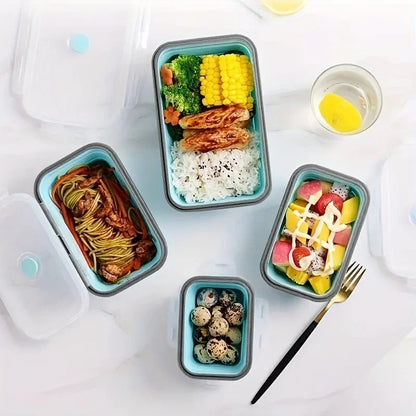 MICROSAFE Foldable Silicone Meal Prep Containers