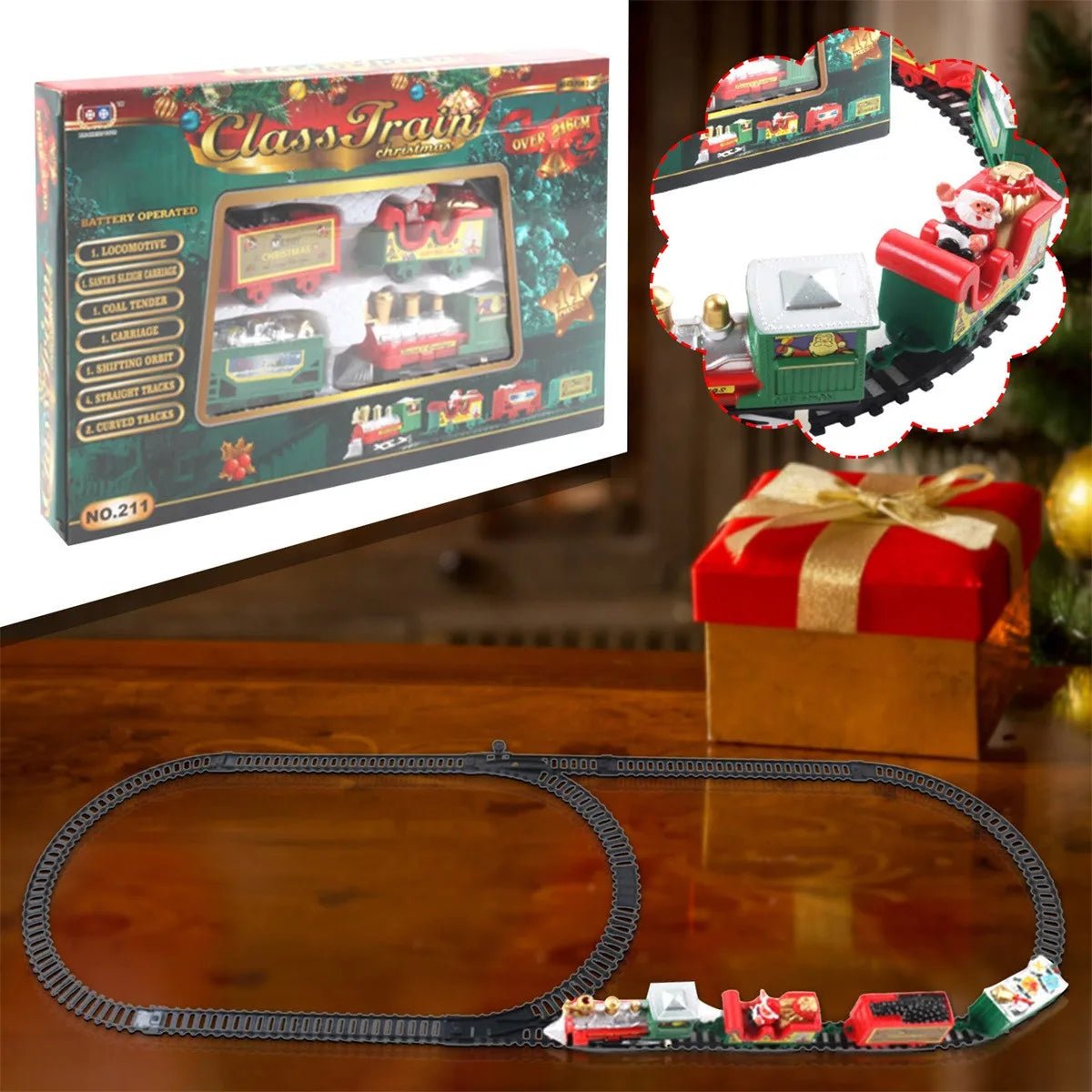 FESTIVELOCOMO Electric Christmas Tree Train