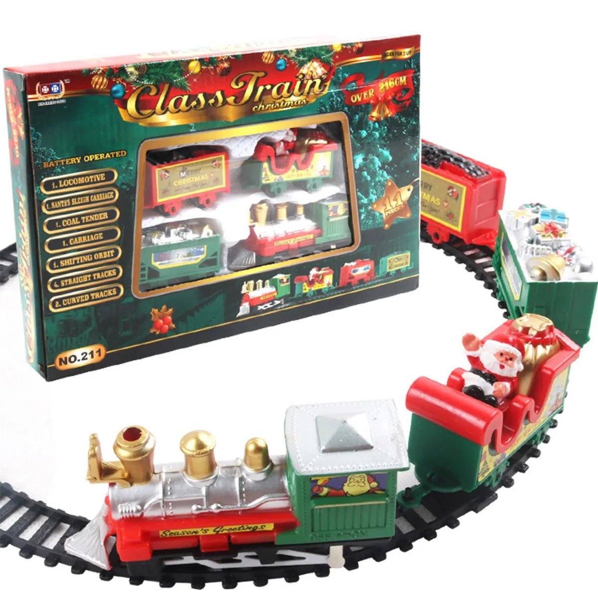 FESTIVELOCOMO Electric Christmas Tree Train