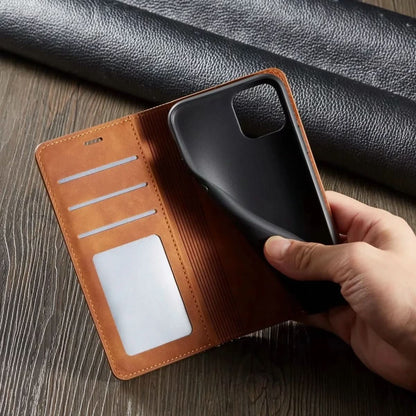 Magnetic Leather iPhone Case