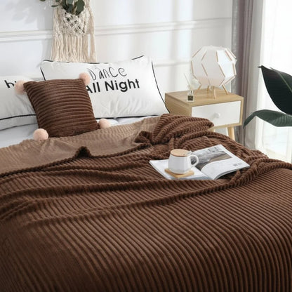 STRIPEWARM Wide Flannel Fleece Blanket