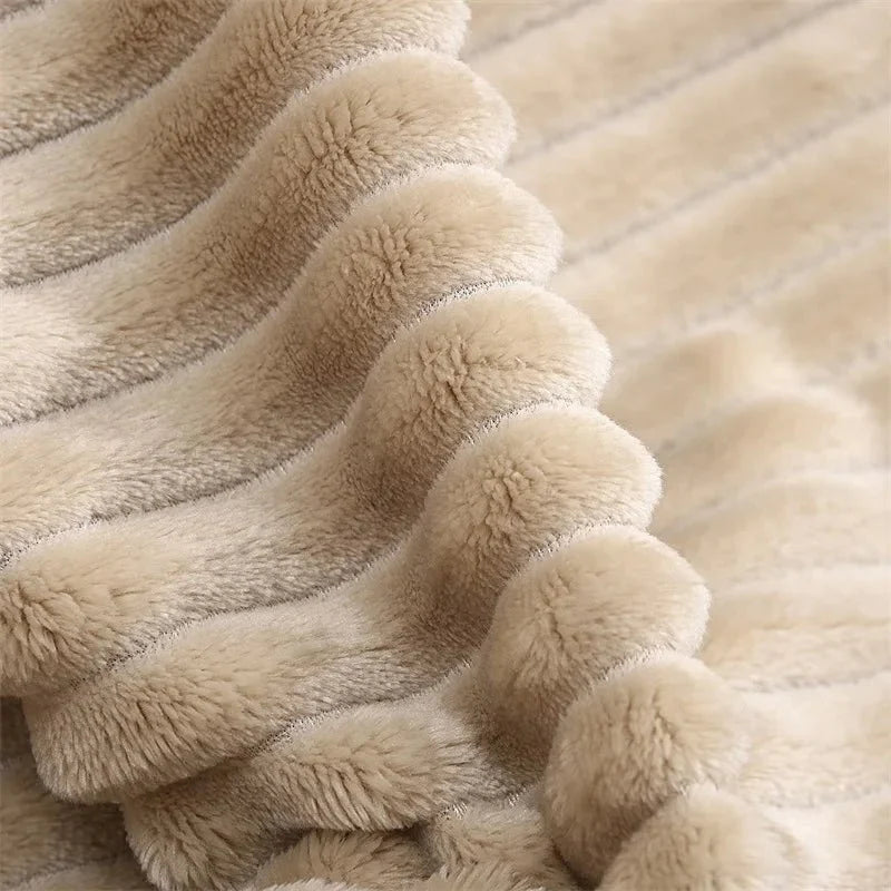 STRIPEWARM Wide Flannel Fleece Blanket