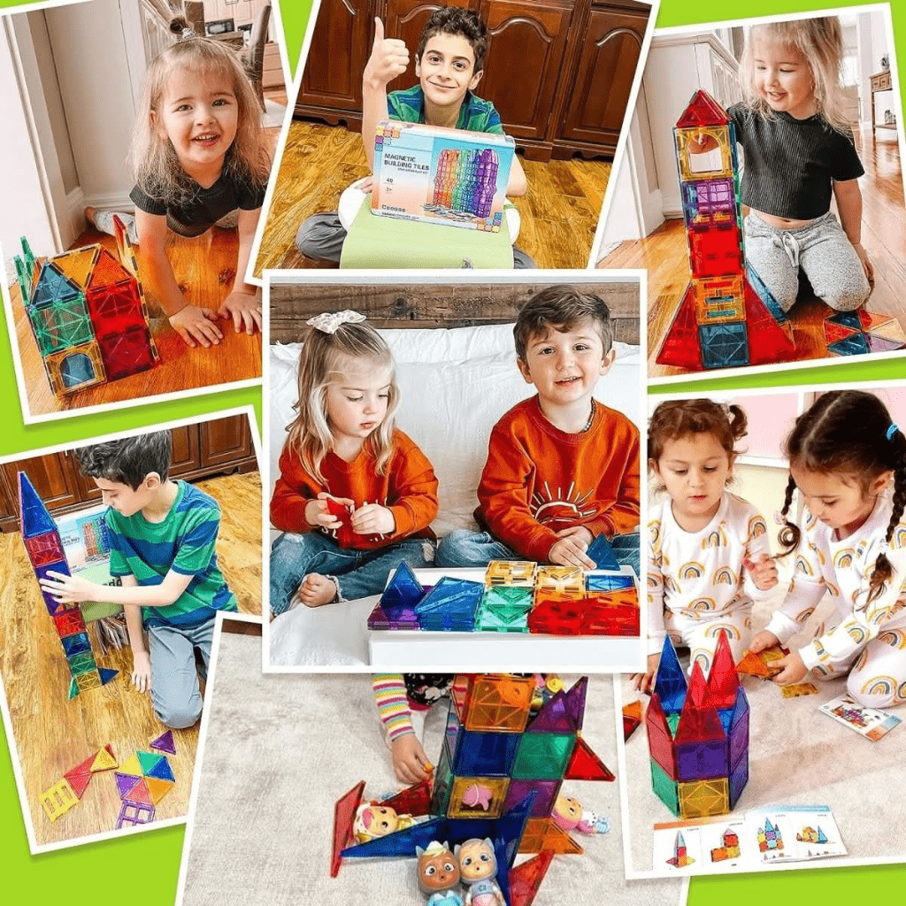 MagnaMonti Tiles Montessori-style Magnetic Building Fun