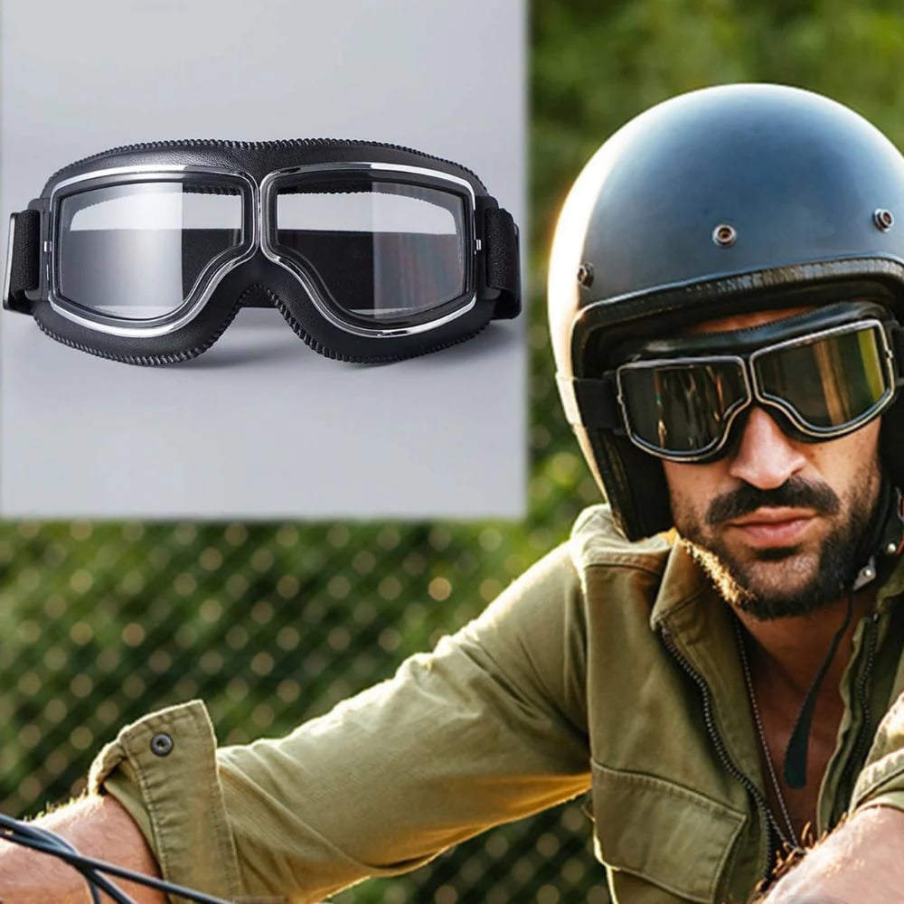 Motorcycle Goggles, UV Protection, Shockproof & Adjustable