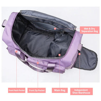 Sports Duffle Travel Bag with Shoe Compartment