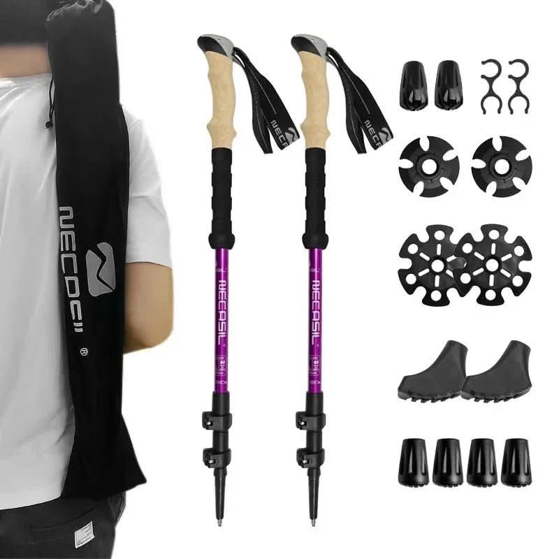 NECASIL Trekking Poles Collapsible Hiking Poles image with text 1