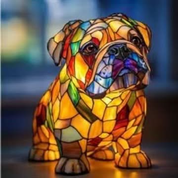 Dog Night Light, Warm LED Dog Breed Lamp with USB Switch for Bedroom, Desk & Shelf Decor