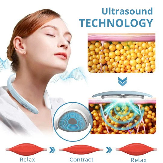 Neck Massager, Cordless Ultrasonic & Vibration Massager for Neck, Shoulders & Body Relaxation