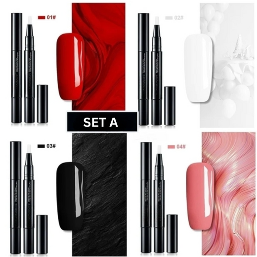 Gel Nail Polish Pens, Fast-Drying Precision Nail Art Pens for Clean Lines, Ombre & Designs