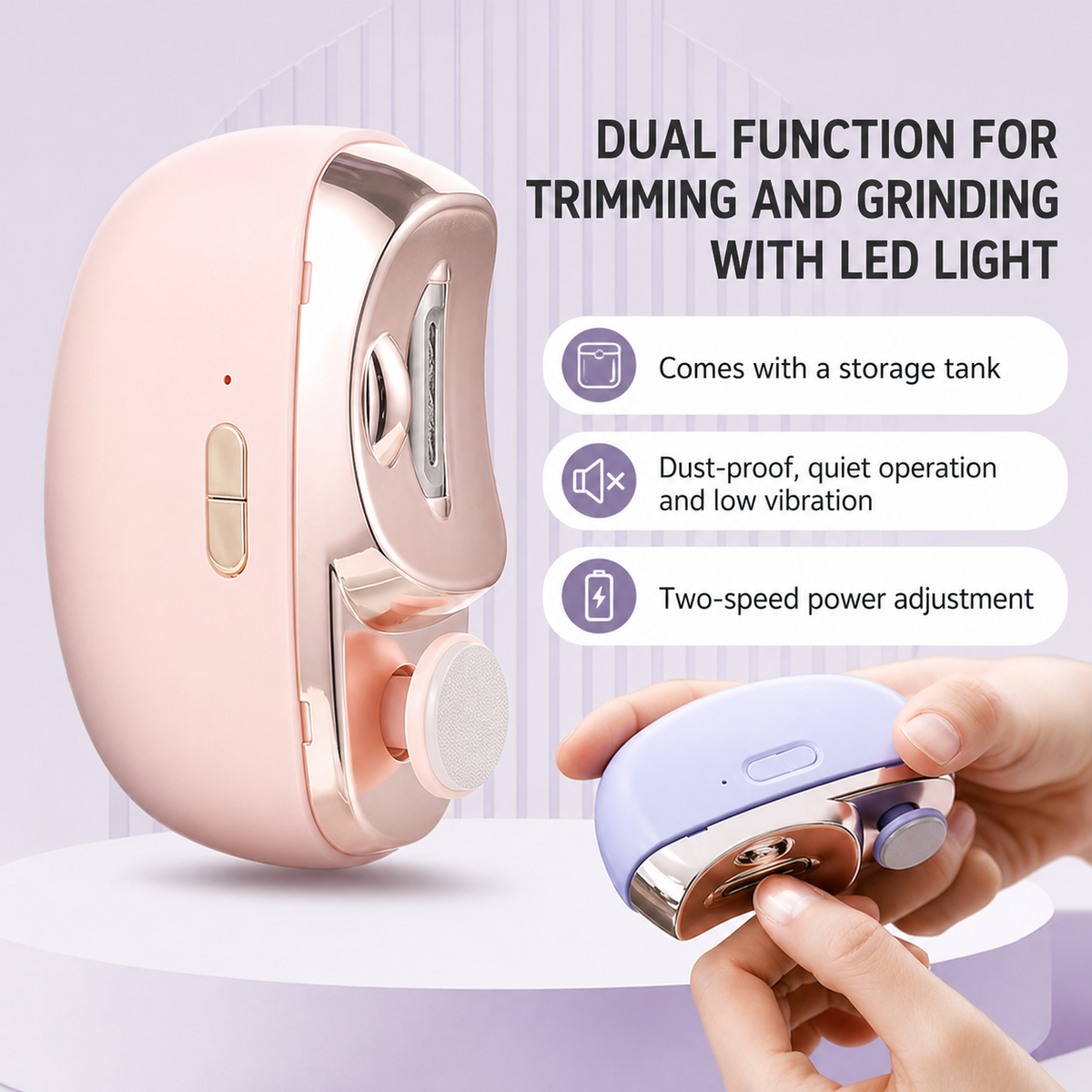 3-in-1 Nail Clipper, Filer & Polisher