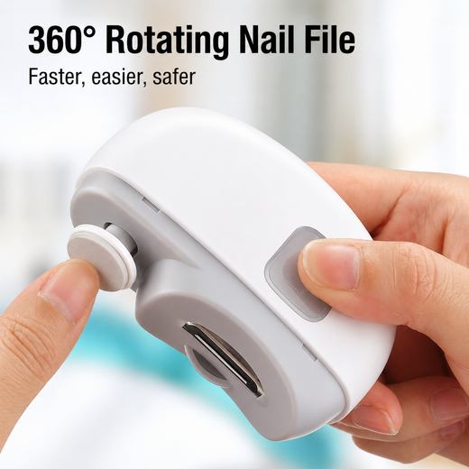 Electric Nail Clipper, 3-in-1 Automatic Nail Trimmer, Filer & Polisher for Adults & Kids