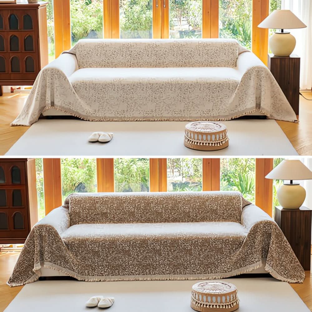 CozyNest Reversible Microfiber Sofa Cover
