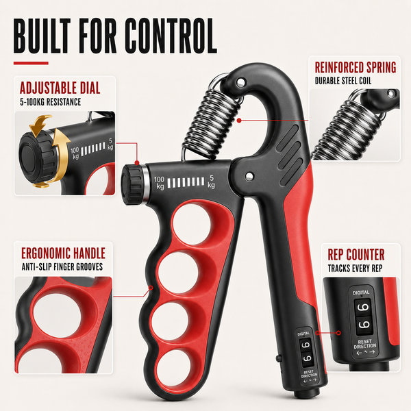 Hand Grip Strengthener, Adjustable Resistance Metal Hand Gripper for Hand & Wrist Training
