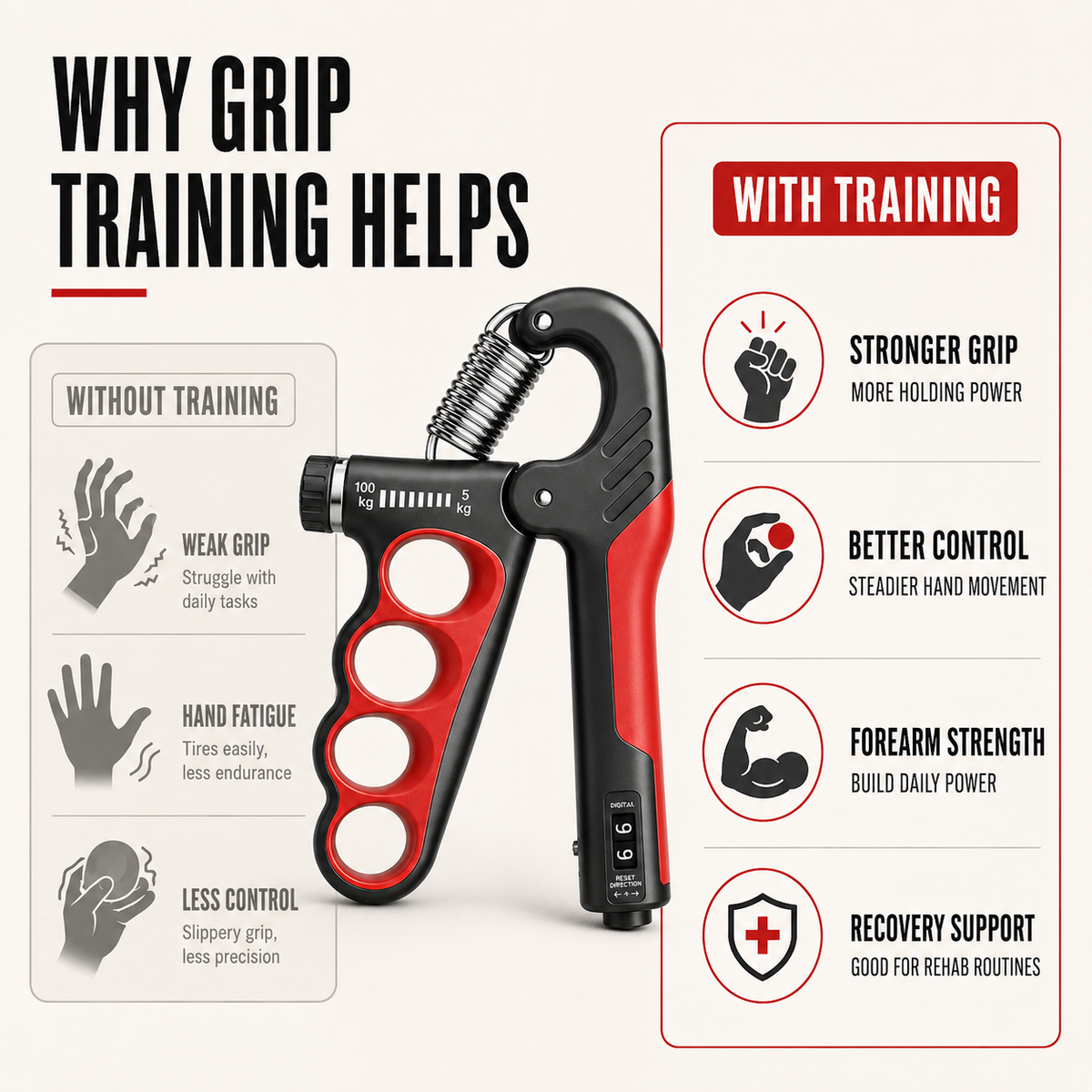 Grippora Adjustable Metal Hand Gripper