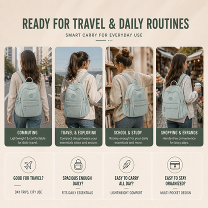 Vellora Casual Nylon Mini Backpack