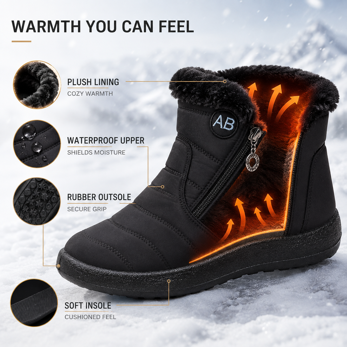 Waterproof Ankle Winter Boots