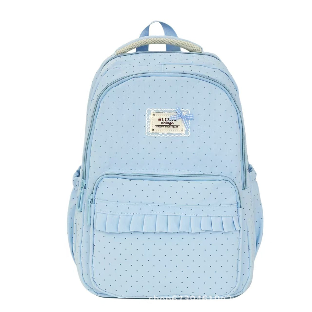 Polka Dot Backpack, Ruffled Mini Backpack for Women & Girls
