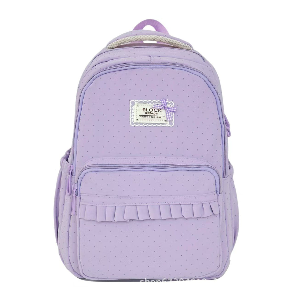 Polka Dot Backpack, Ruffled Mini Backpack for Women & Girls