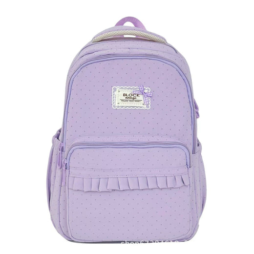 Polka Dot Backpack, Ruffled School Backpack for Women & Girls