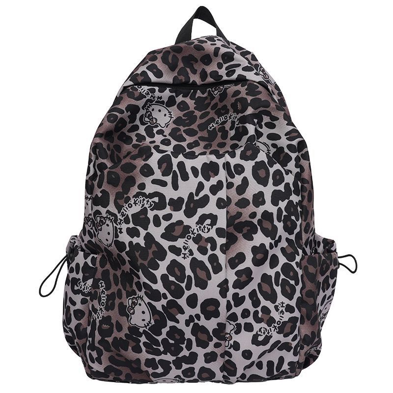 Leopard Print Backpack, Cute Animal Print School & Travel Backpack