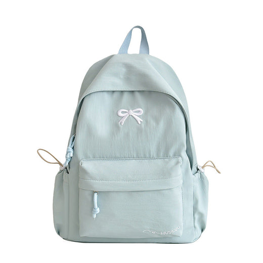 Bow Backpack, Casual Bow Embossed School Backpack for Women with Padded Straps & Pockets