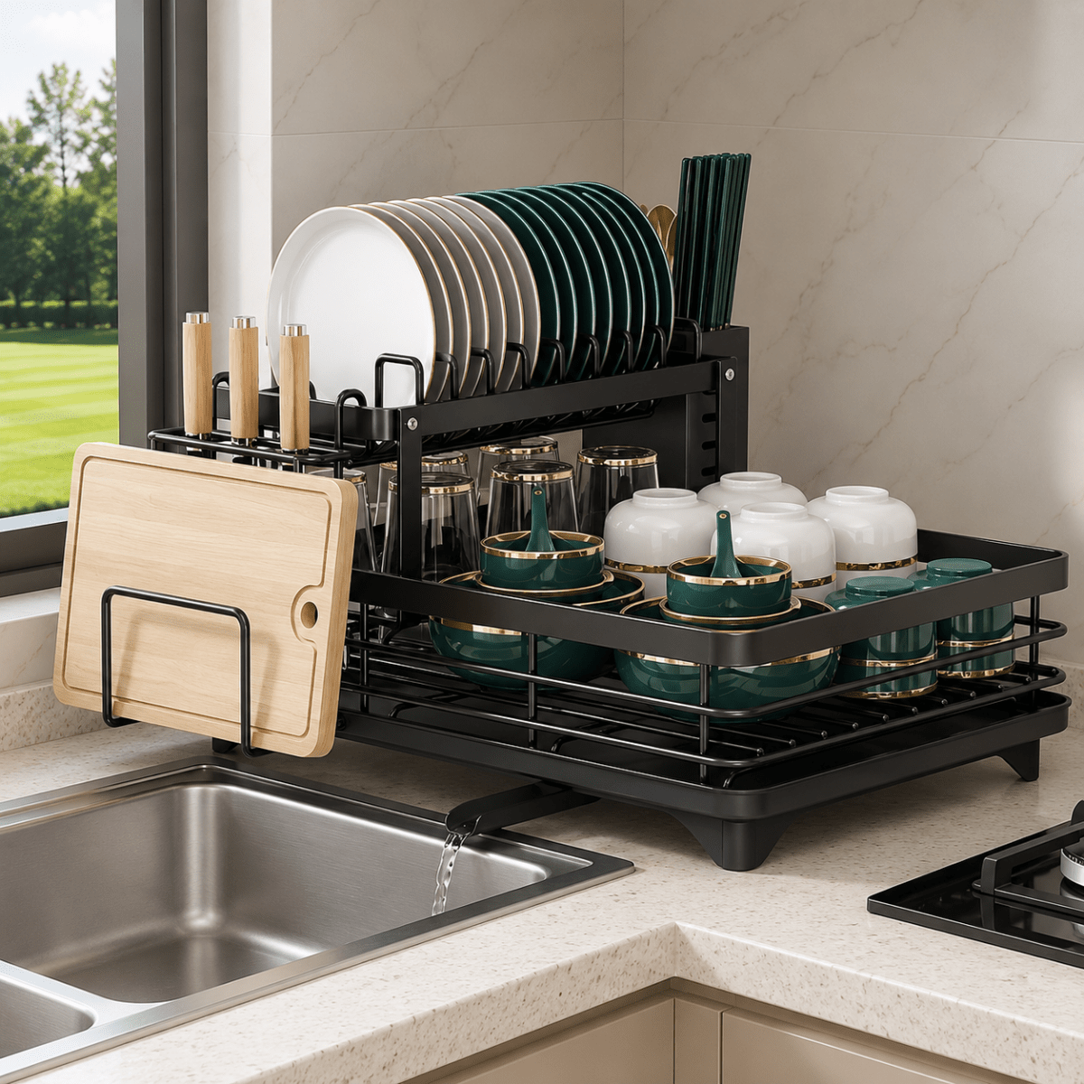 ORGADRAIN Foldable Draining Rack Kitchen Space Saving