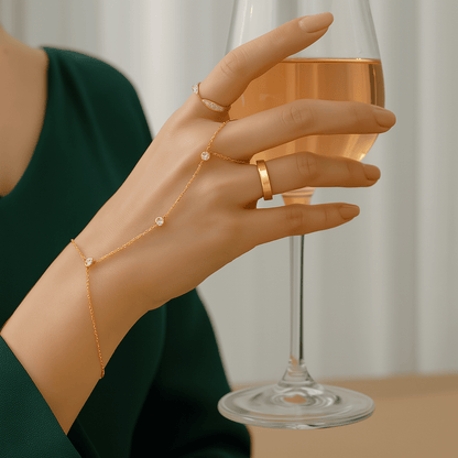 RAYLISS Adjustable Finger Ring Bracelet