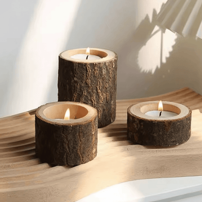 RUSTIC HOLDERS Natural Set 3