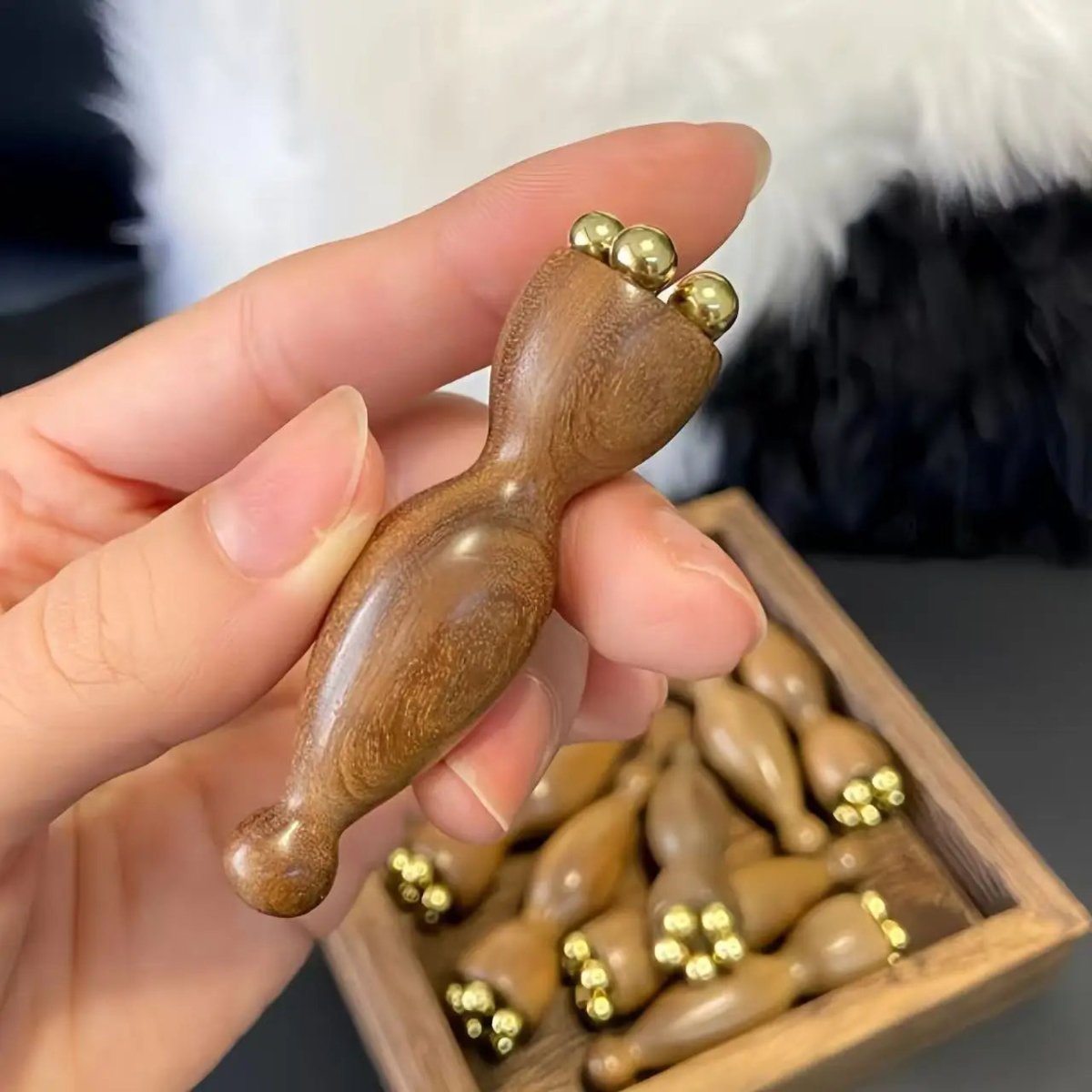 WOODPOD Seedpod Gua Sha Massager Brass