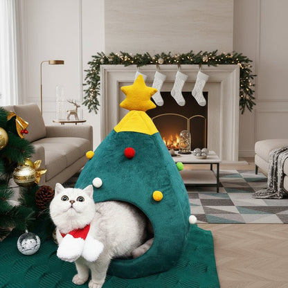 CATYPINE Christmas Tree Cat Bed