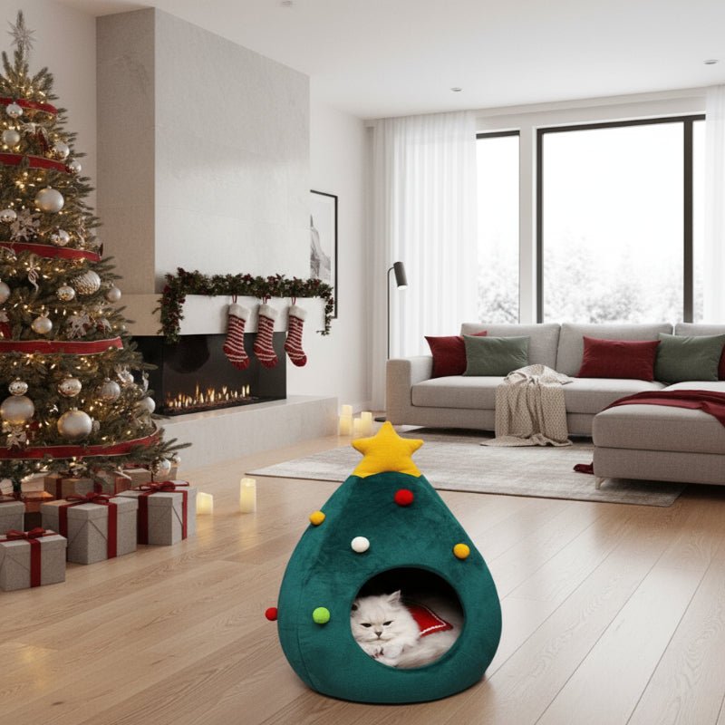CATYPINE Christmas Tree Cat Bed