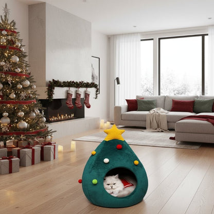 CATYPINE Christmas Tree Cat Bed