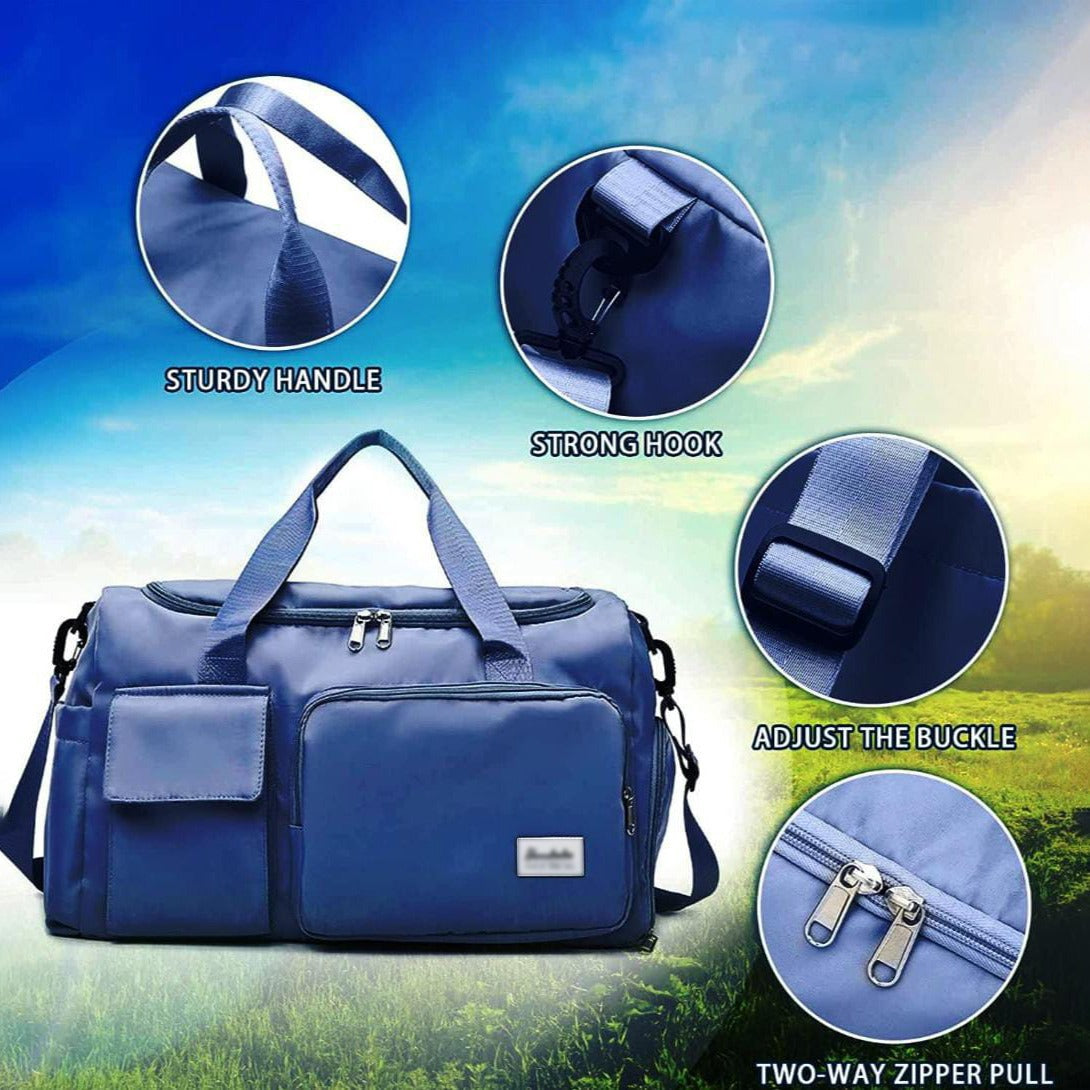 Sports Duffle Travel Bag with Shoe Compartment