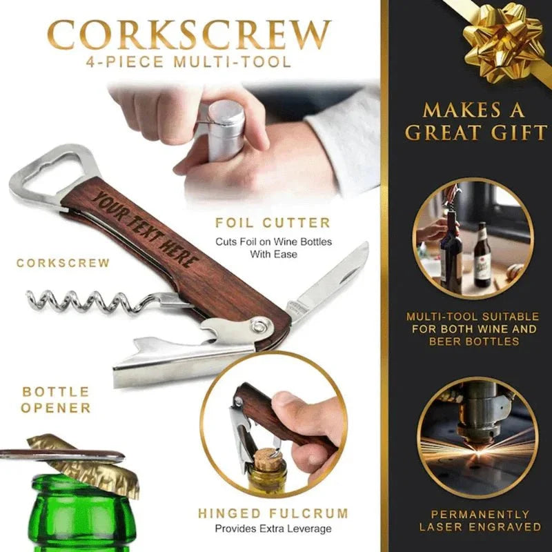 CASKWOOD Personalized 3-in-1 Bottle Opener