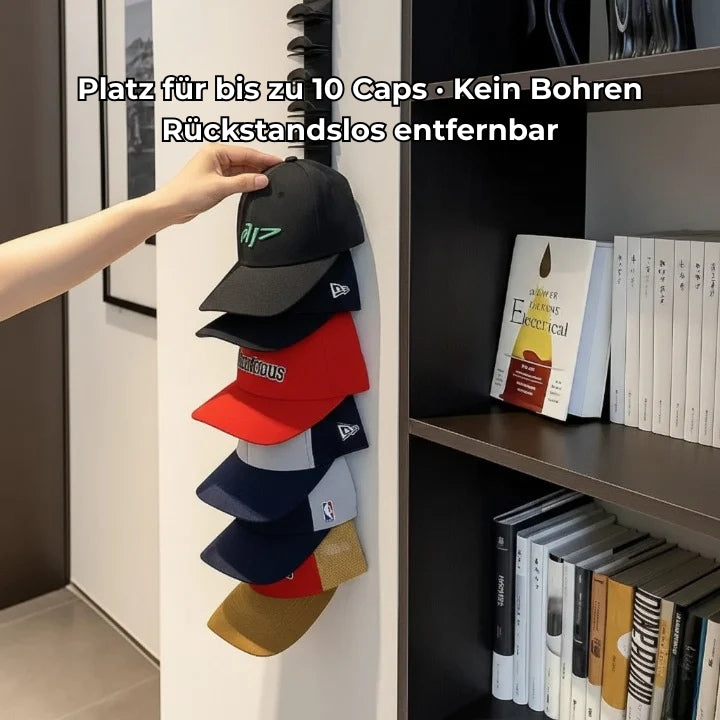 Wall-Mounted Cap Organizer, Holds 10 Caps