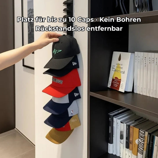 Wall-Mounted Cap Organizer, Holds 10 Caps