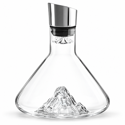 Wine Decanter, Mountain Design Glass Aerator with Pouring Spout