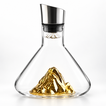 Wine Decanter, Mountain Design Glass Aerator with Pouring Spout