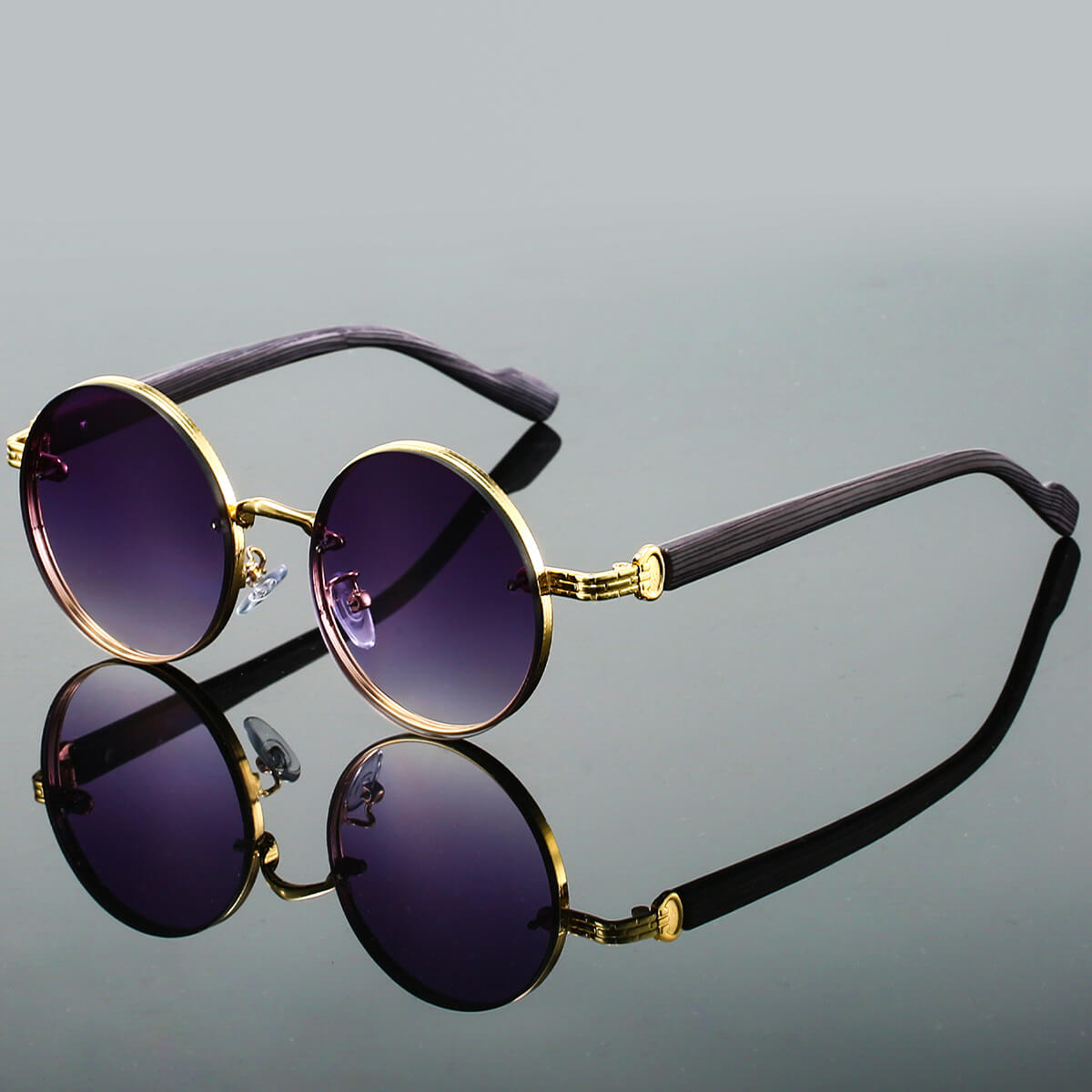 Round Retro Metal Frame Sunglasses, UV400, 28g, Unisex