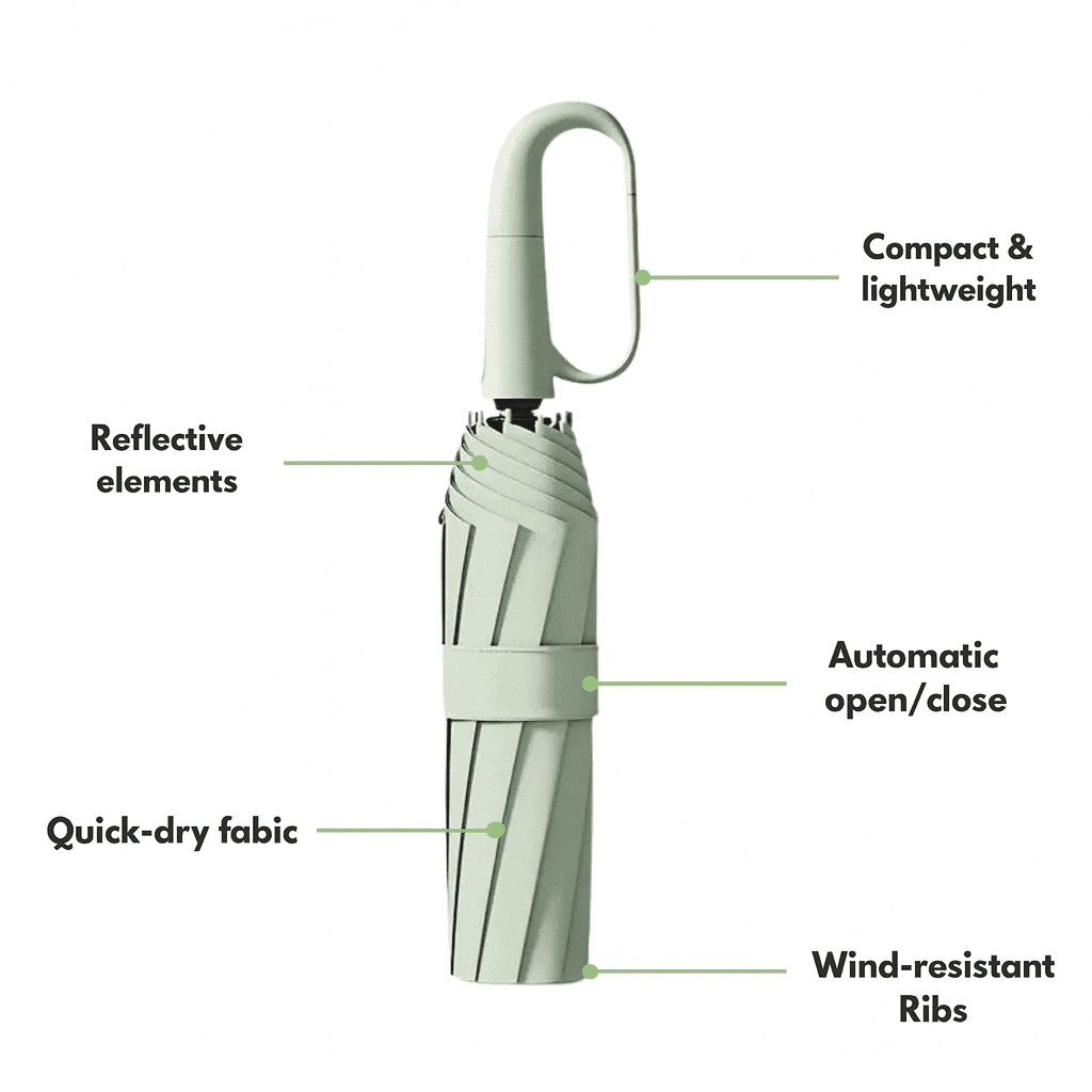 RAINLOCK Automatic Compact Umbrella