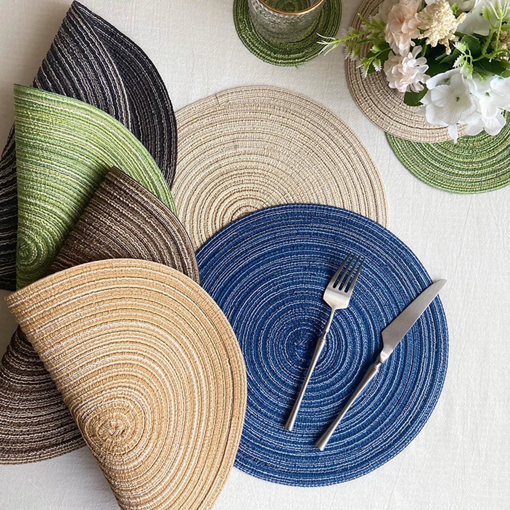 DINEROUND Ramie Coasters Set